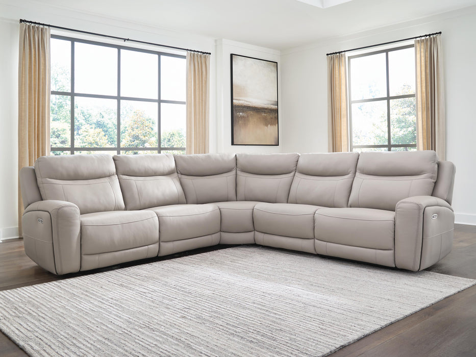 Benchcraft Gray 5-Piece Power Reclining Sectional