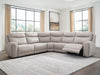 Benchcraft Gray 5-Piece Power Reclining Sectional