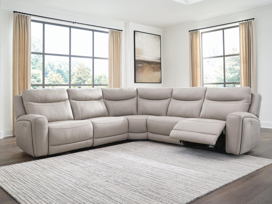 Benchcraft Gray 5-Piece Power Reclining Sectional