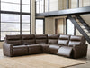Benchcraft Chocolate 5-Piece Power Reclining Sectional