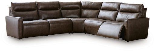 Benchcraft Chocolate 5-Piece Power Reclining Sectional