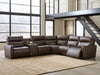 Benchcraft Chocolate 6-Piece Power Reclining Sectional with Audio Console