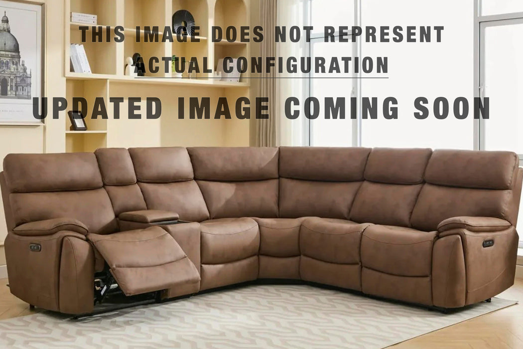 Benchcraft Chocolate 2-Piece Power Reclining Sectional Loveseat