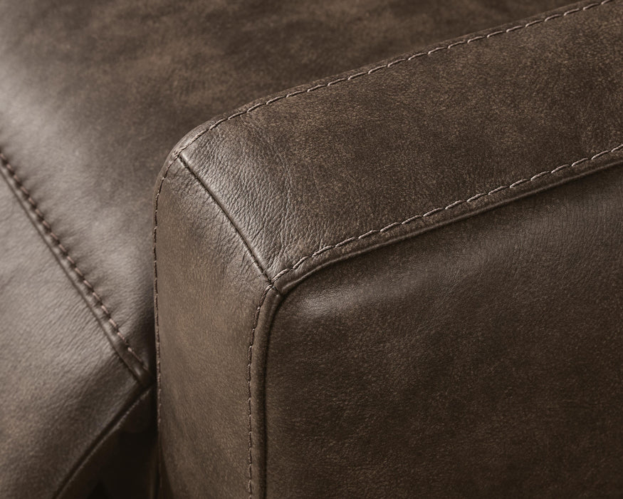 Benchcraft Chocolate 6-Piece Power Reclining Sectional with Audio Console