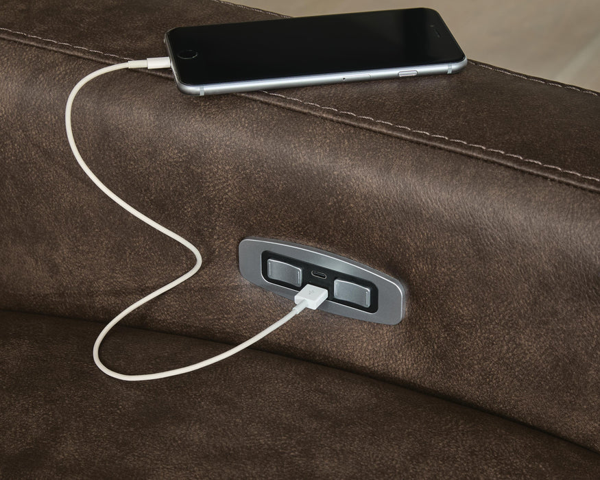 Benchcraft Chocolate 5-Piece Power Reclining Sectional