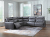 Benchcraft Blue 5-Piece Power Reclining Sectional
