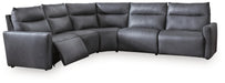 Benchcraft Blue 5-Piece Power Reclining Sectional