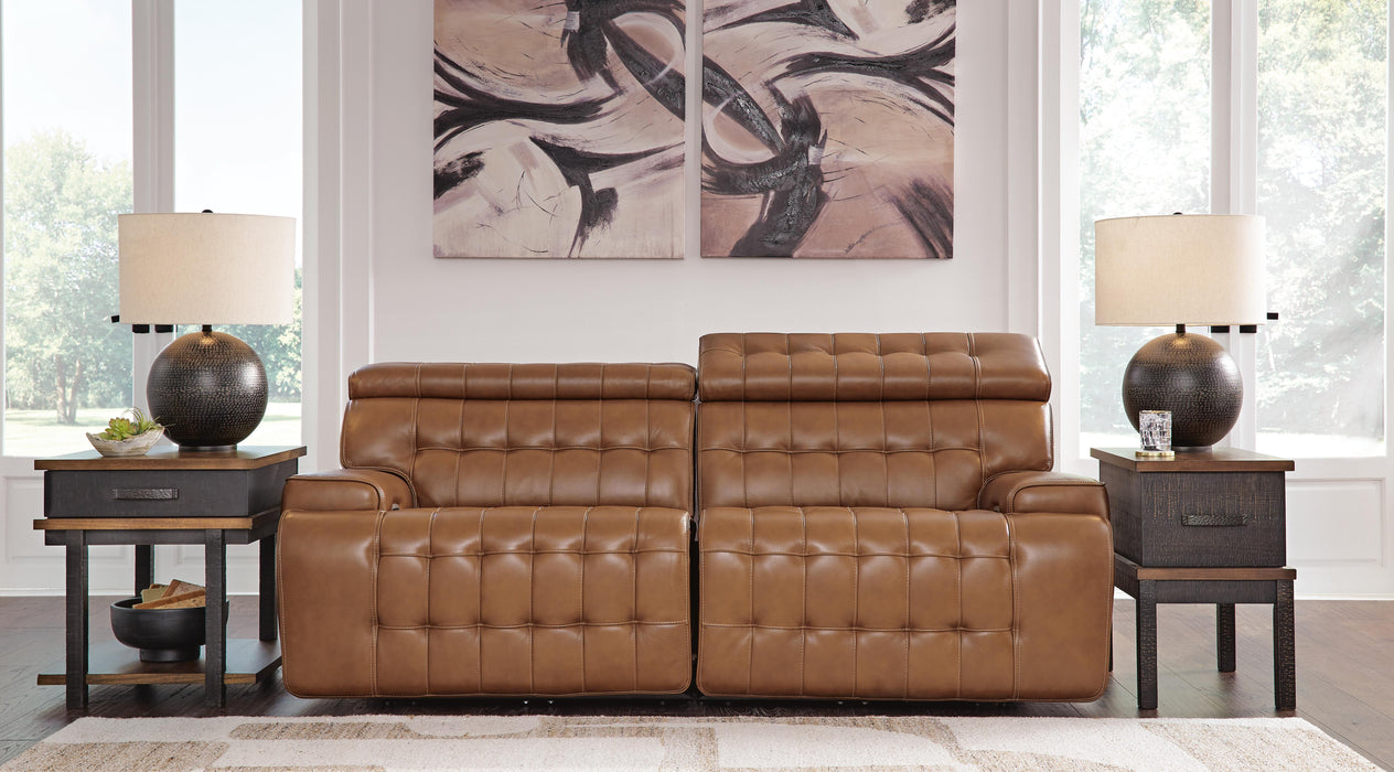 Signature Design Chocolate 2-Piece Power Reclining Sectional Loveseat