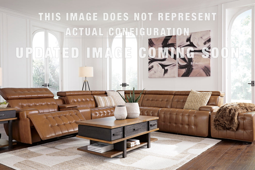 Signature Design Chocolate 2-Piece Power Reclining Sectional Loveseat