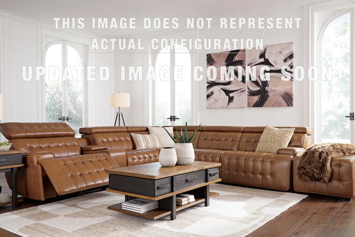 Signature Design Chocolate 3-Piece Power Reclining Sectional Loveseat with Console