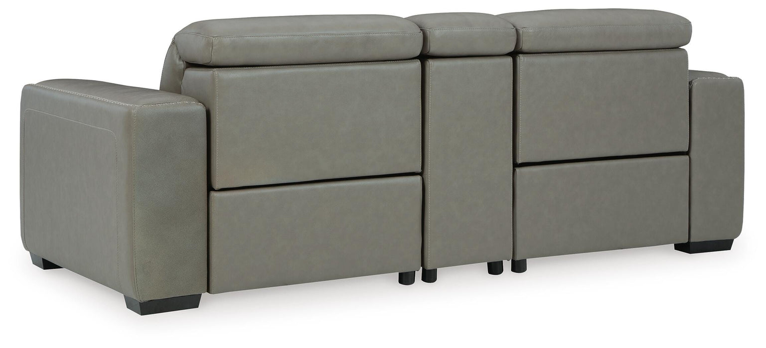 Signature Design Gray 3-Piece Power Reclining Sectional Loveseat