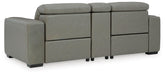 Signature Design Gray 3-Piece Power Reclining Sectional Loveseat