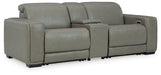 Signature Design Gray 3-Piece Power Reclining Sectional Loveseat