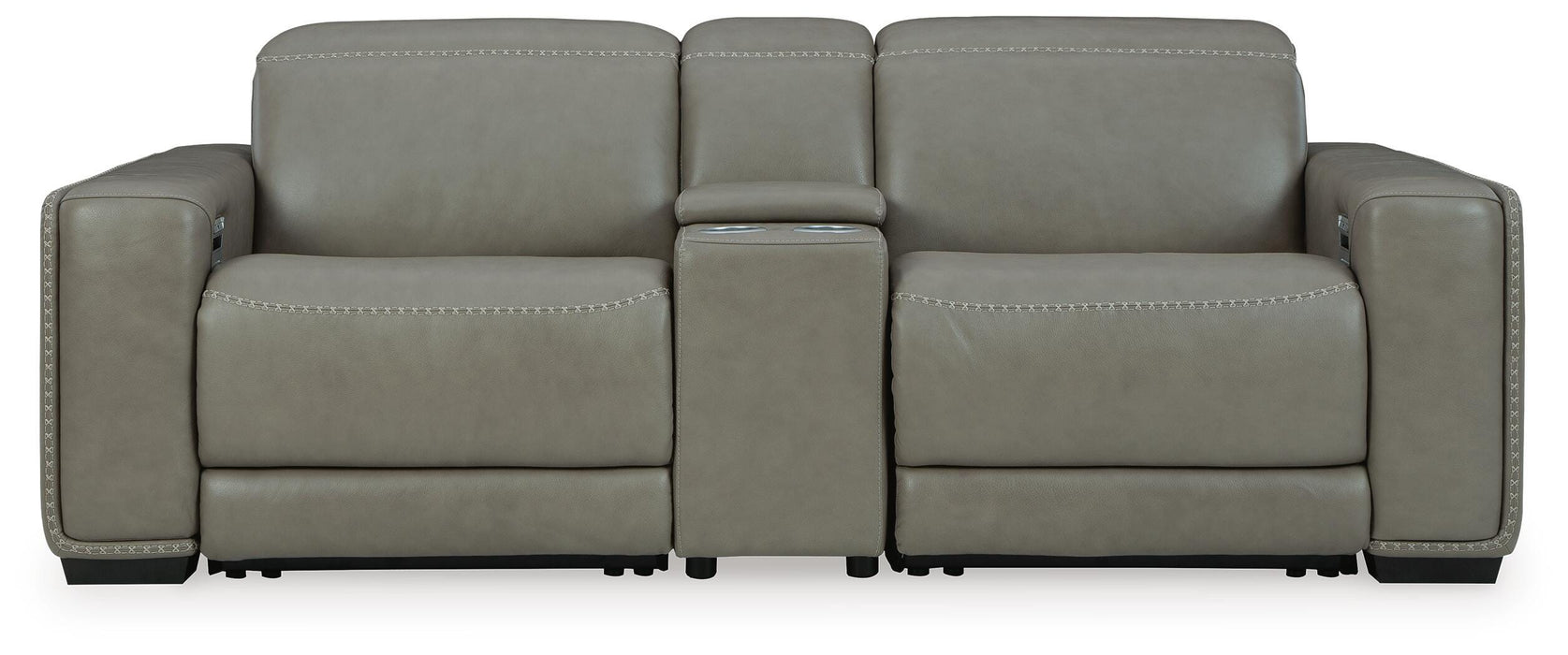 Signature Design Gray 3-Piece Power Reclining Sectional Loveseat