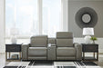 Signature Design Gray 3-Piece Power Reclining Sectional Loveseat