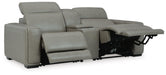 Signature Design Gray 3-Piece Power Reclining Sectional Loveseat