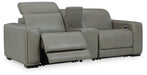 Signature Design Gray 3-Piece Power Reclining Sectional Loveseat