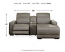Signature Design Gray 3-Piece Power Reclining Sectional with Chaise
