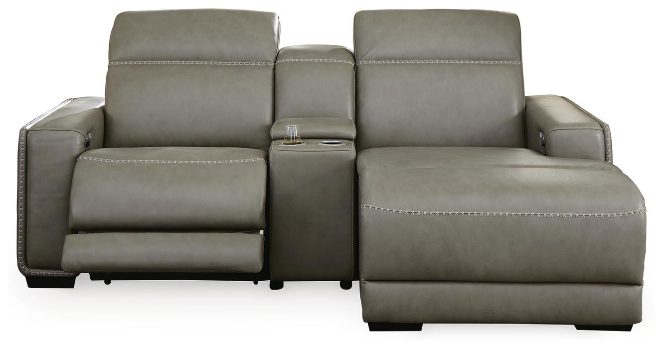Signature Design Gray 3-Piece Power Reclining Sectional with Chaise