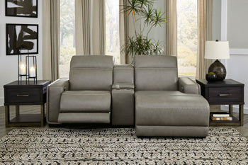 Signature Design Gray 3-Piece Power Reclining Sectional with Chaise