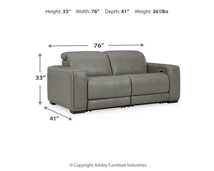 Signature Design Gray 2-Piece Power Reclining Sectional