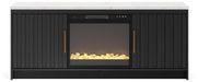 Signature Design Black/White 63" TV Stand with Electric Fireplace
