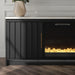 Signature Design Black/White 63" TV Stand with Electric Fireplace