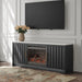 Signature Design Black/White 63" TV Stand with Electric Fireplace