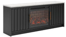 Signature Design Black/White 63" TV Stand with Electric Fireplace