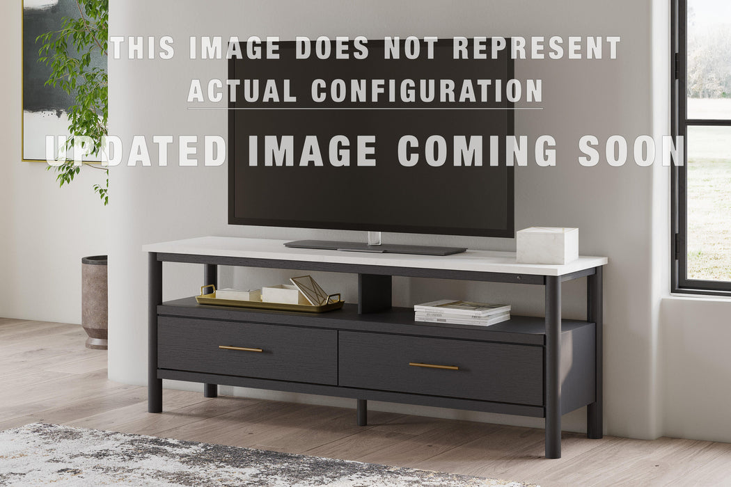 Signature Design Black/White 63" TV Stand with Electric Fireplace