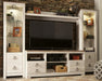 Signature Design Whitewash 4-Piece Entertainment Center