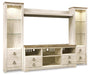 Signature Design Whitewash 4-Piece Entertainment Center