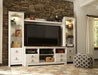 Signature Design Whitewash 4-Piece Entertainment Center