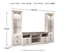Signature Design Whitewash 3-Piece Entertainment Center