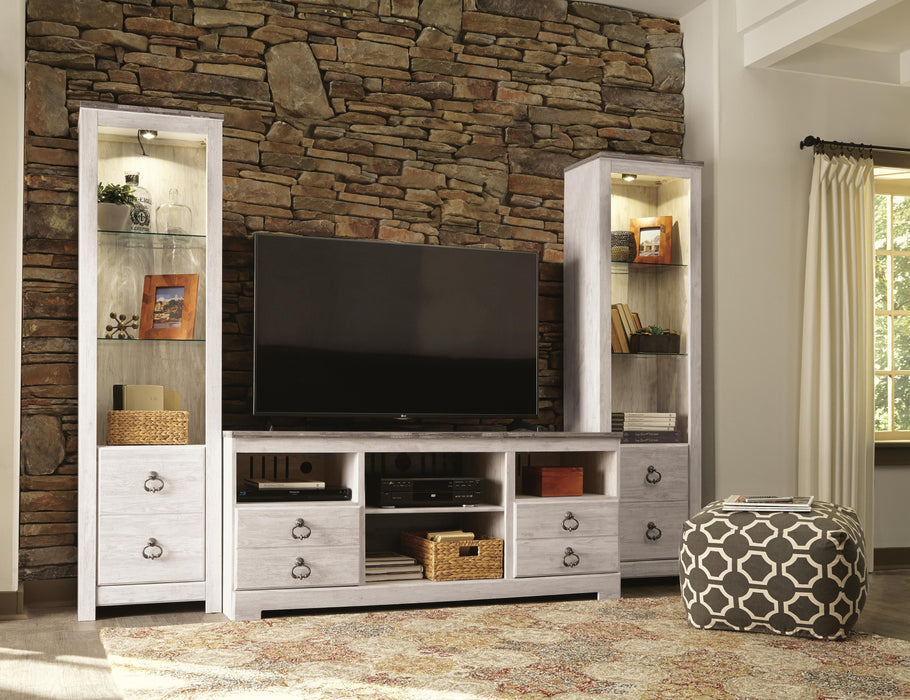Signature Design Whitewash 3-Piece Entertainment Center