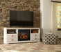 Signature Design Whitewash 64" TV Stand with Electric Fireplace