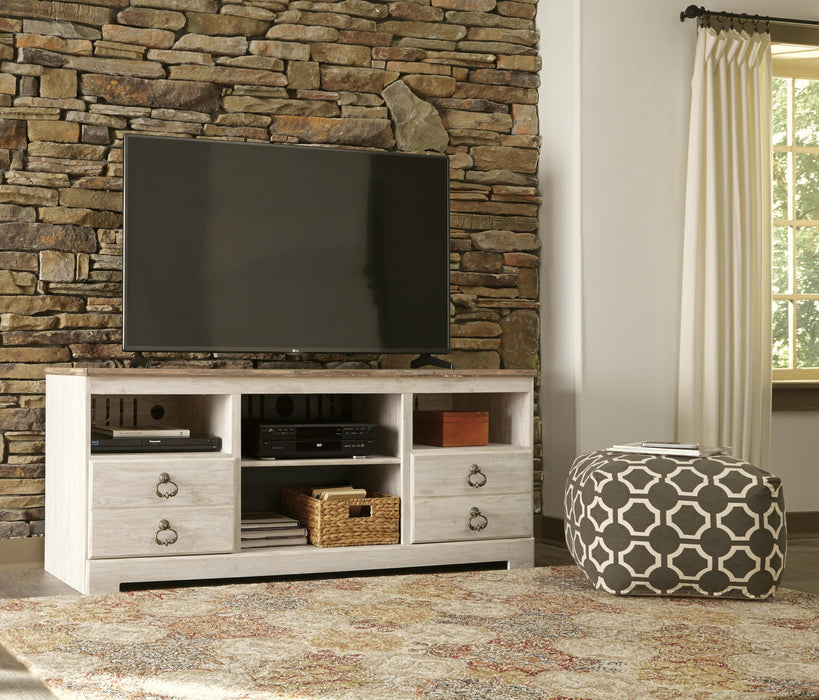 Signature Design Whitewash 3-Piece Entertainment Center