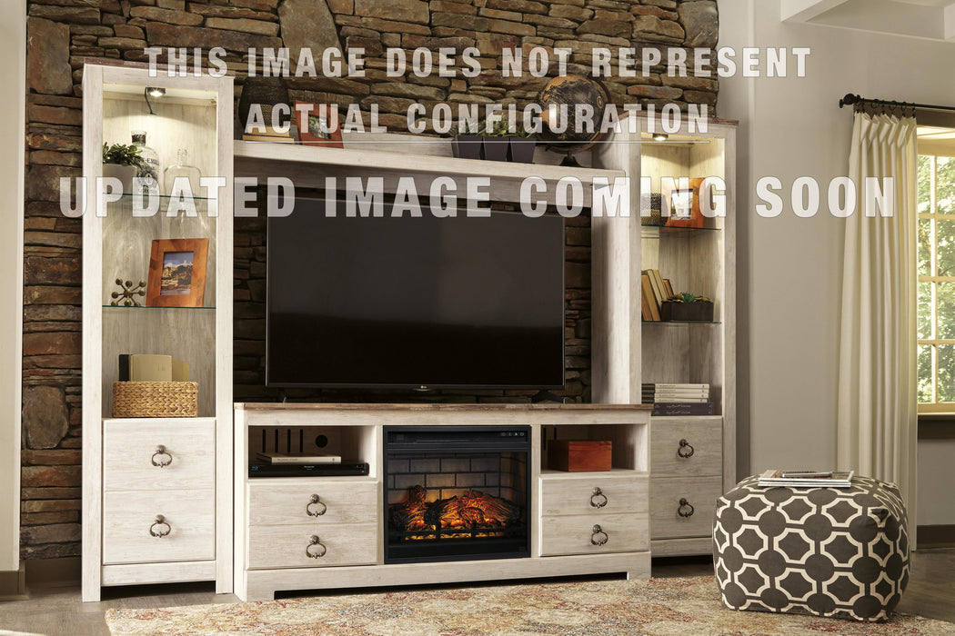 Signature Design Whitewash 3-Piece Entertainment Center