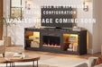 Signature Design Brown XL TV Stand w/Fireplace Option
