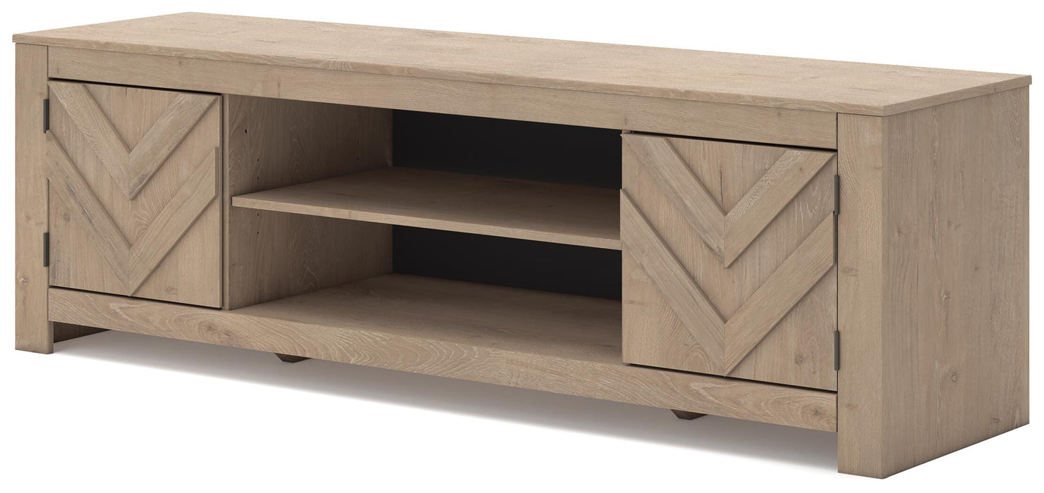Signature Design Tan LG TV Stand w/Fireplace Option