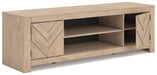 Signature Design Tan LG TV Stand w/Fireplace Option