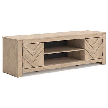 Signature Design Tan LG TV Stand w/Fireplace Option