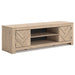Signature Design Tan LG TV Stand w/Fireplace Option