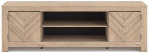 Signature Design Tan LG TV Stand w/Fireplace Option
