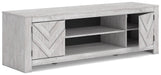 Signature Design Whitewash LG TV Stand w/Fireplace Option