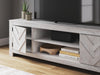 Signature Design Whitewash LG TV Stand w/Fireplace Option