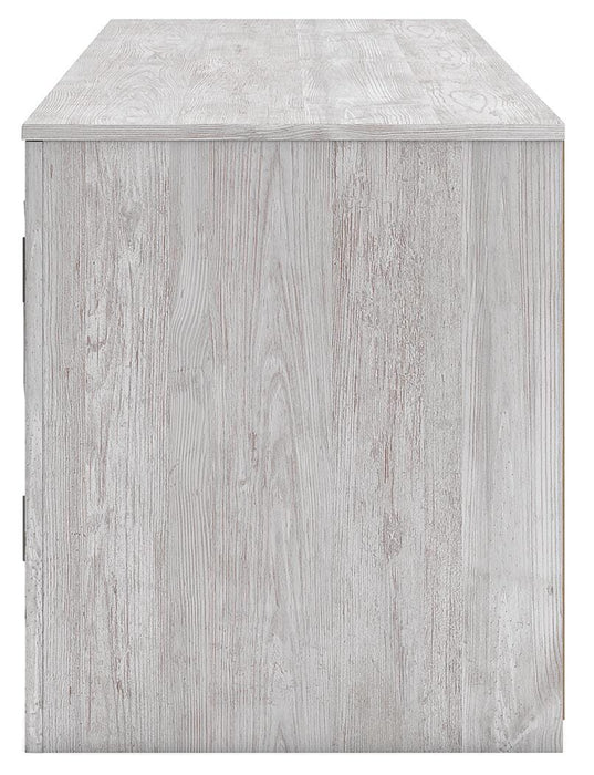 Signature Design Whitewash 71" TV Stand with Electric Fireplace