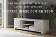 Signature Design Whitewash 71" TV Stand with Electric Fireplace