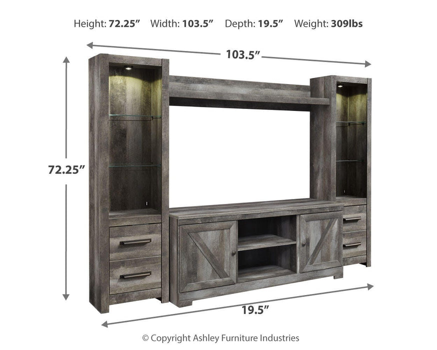 Signature Design Gray 4-Piece Entertainment Center