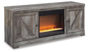 Signature Design Gray 63" TV Stand with Electric Fireplace